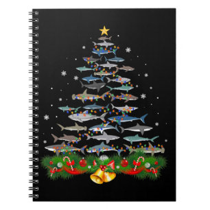 Carnet Shark Christmas Tree Shark Amateurs Cadeaux Hommes