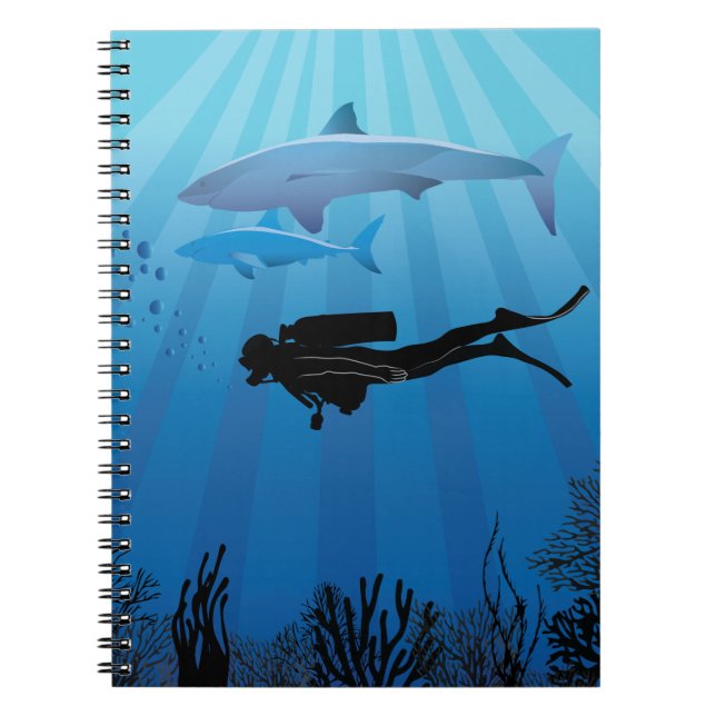 Carnet Shark Diving Scuba Diver (Devant)