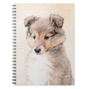 Carnet Shetland Sheepdog Puppy Painting Original Dog Art