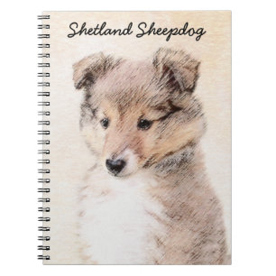 Carnet Shetland Sheepdog Puppy Painting Original Dog Art