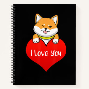Carnet Shiba chien coeur Je T'Aime Décor