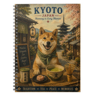 Carnet Shiba Inu à Kyoto Art de Voyage Vintage