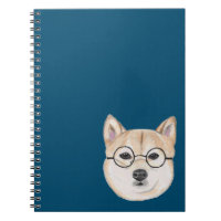Shiba Inu avec les verres encadrés par rond