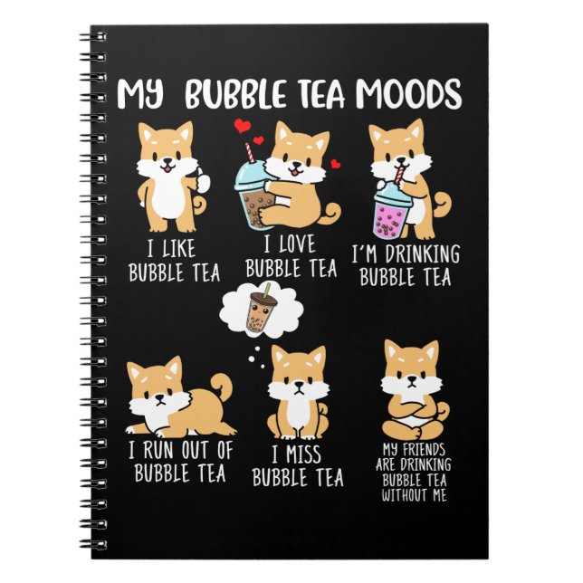 Carnet Shiba Inu Buble Tea Women Boba Tea Dog Bug Tea (Devant)