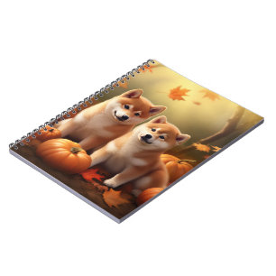 Carnet Shiba Inu Chiot Automne Citrouille de plaisir