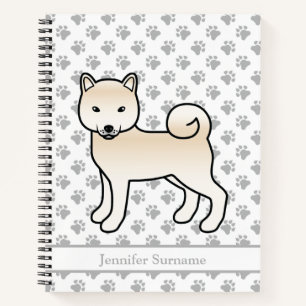 Carnet Shiba Inu crème Chien de dessin animé mignon & Tex