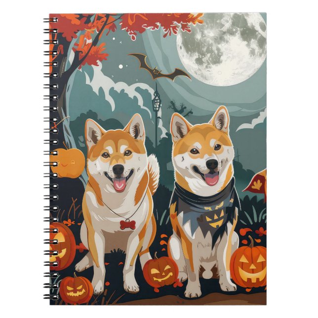 Carnet Shiba Inu Halloween Éffrayant (Devant)