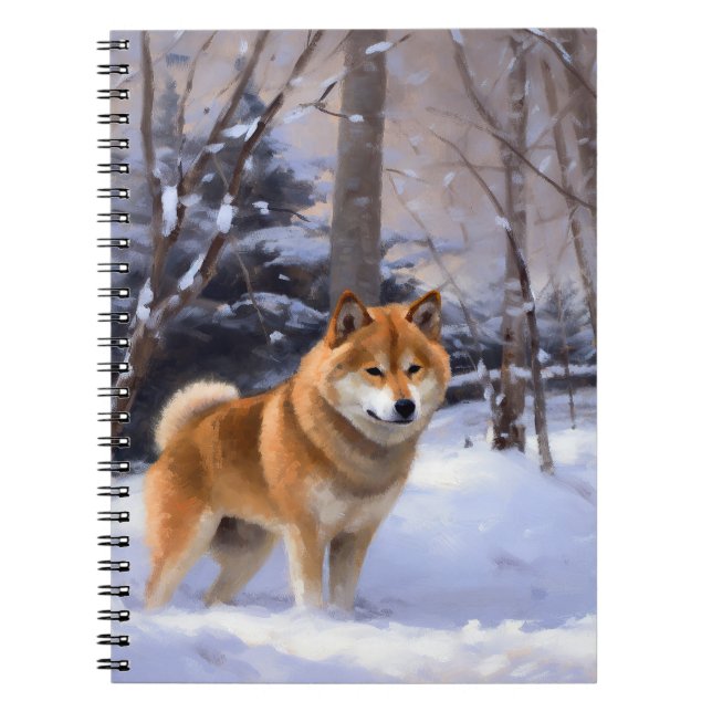 Carnet Shiba Inu Qu'il neige Noël  (Devant)