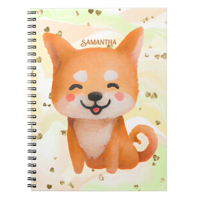 Carnet Shiba Inu souriant mignon (Devant)