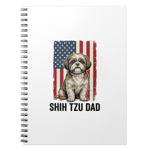 Carnet Shih Tzu Dad Patriotic Vintage Dog Shirt Design_1 (Devant)