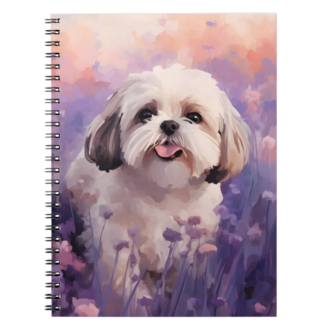 Carnet Shih Tzu dans le champ Lavender (Devant)