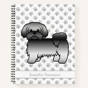 Carnet Shih Tzu Gris Mignon Chien de Dessin Animé & Nom