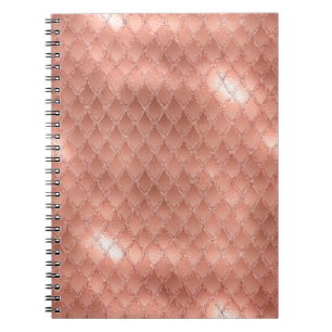 Carnet Shimmering Rose Gold Glitter Dragon Scales