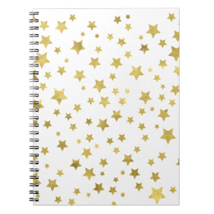 Carnet Shimmery Goldstars Golden Star Motif