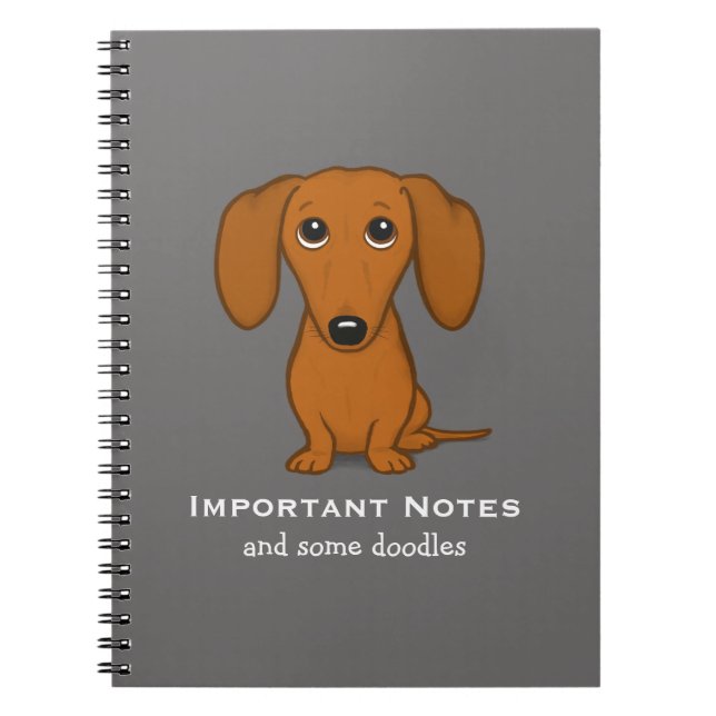 Carnet Short Haired Dachshund | Chien de dessin mignon Do (Devant)