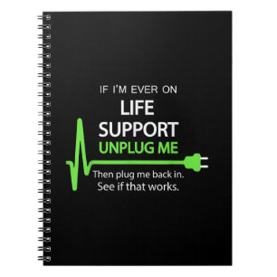 Carnet Si je suis jamais en vie soutien T Shirt Funny sar