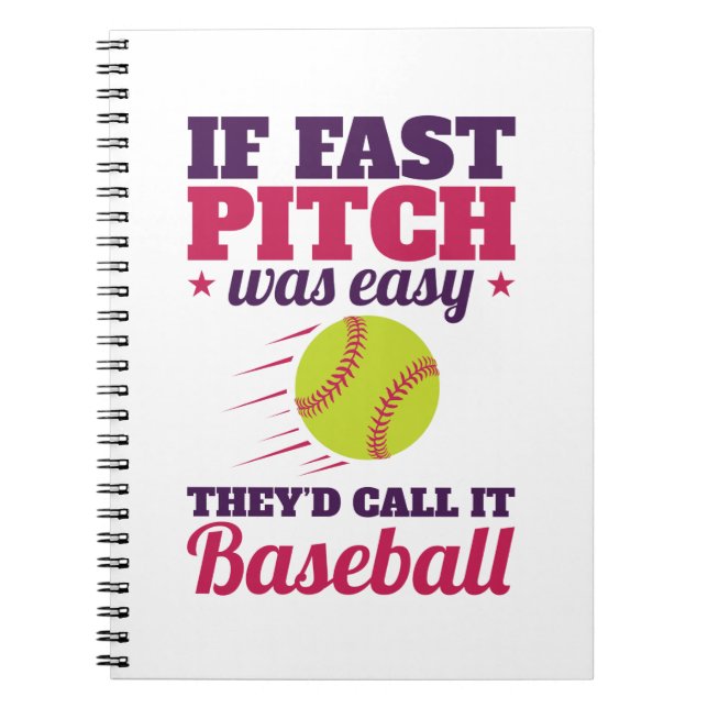 Carnet Si Le Pitch Rapide Était Facile Le Softball Rapide (Devant)