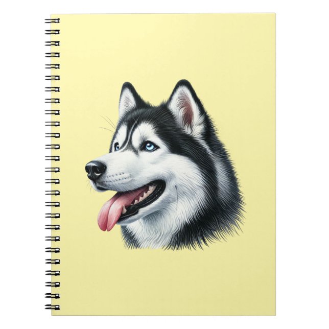 Carnet Siberian Husky Watercolor Portrait  (Devant)