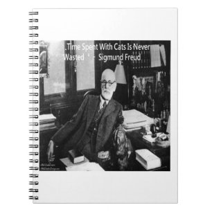 Carnet Sigmund Freud Dans Son Bureau Et Citation De Chat 