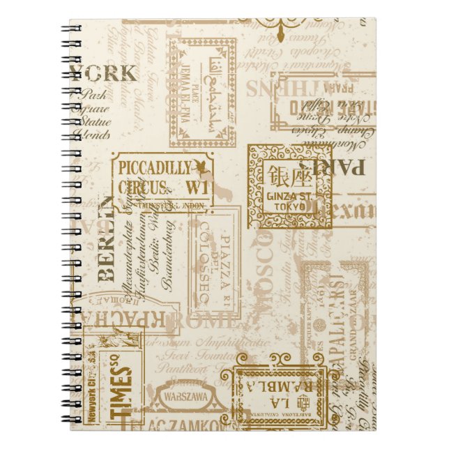 Carnet signalisation vintage motif transparent dans le co (Devant)