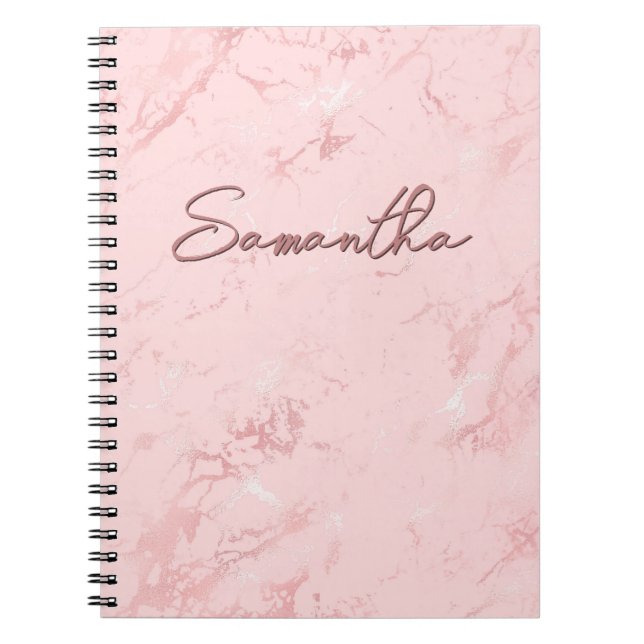 Carnet Signature Marbre Rose Rouge (Devant)