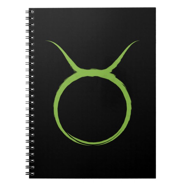 Carnet SIGNE D'AZOTE TAURUS Bull Vert Zodiac Avril (Devant)