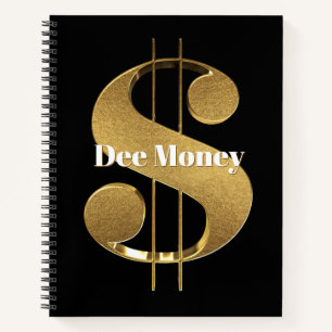 Carnet Signe de dollar en or personnalisé