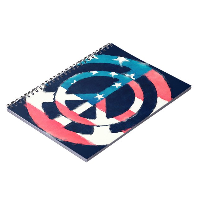 Carnet Signe de paix américain grunge (Côté gauche)