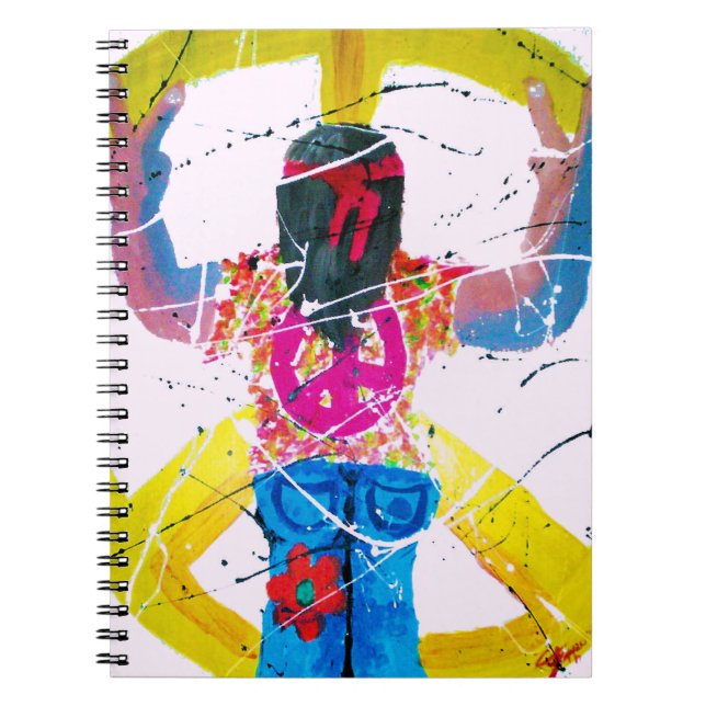 Carnet Signe de paix hippie groovy (Devant)
