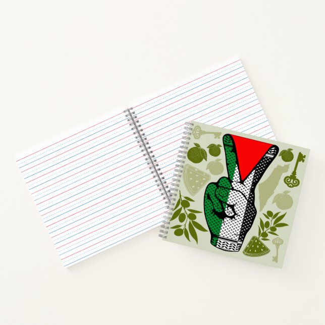Carnet Signe de victoire à la main Résistance Symbole du  (Intérieur)