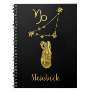 Carnet Signe du zodiaque Capricorne, or -