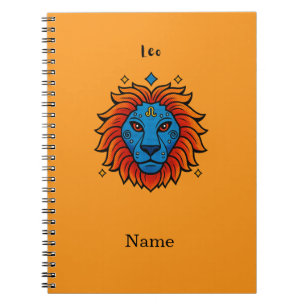Carnet Signe du zodiaque Lion Pop Art - Illustration rétr