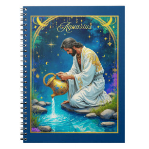 Carnet Signe du zodiaque Verseau sous un ciel étoilé
