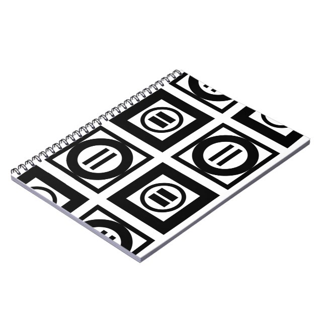Carnet SIGNE Géométrique Noir et Blanc Motif (Côté gauche)