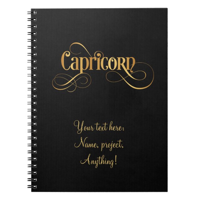 Carnet Signe Tourbillonnant Zodiac Capricorn Gold sur noi (Devant)