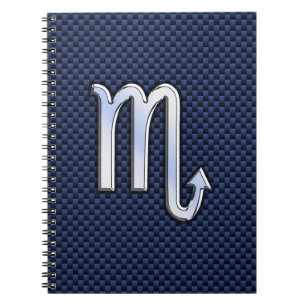 Carnet Signe zodiaque Chrome Scorpio sur fibre de carbone