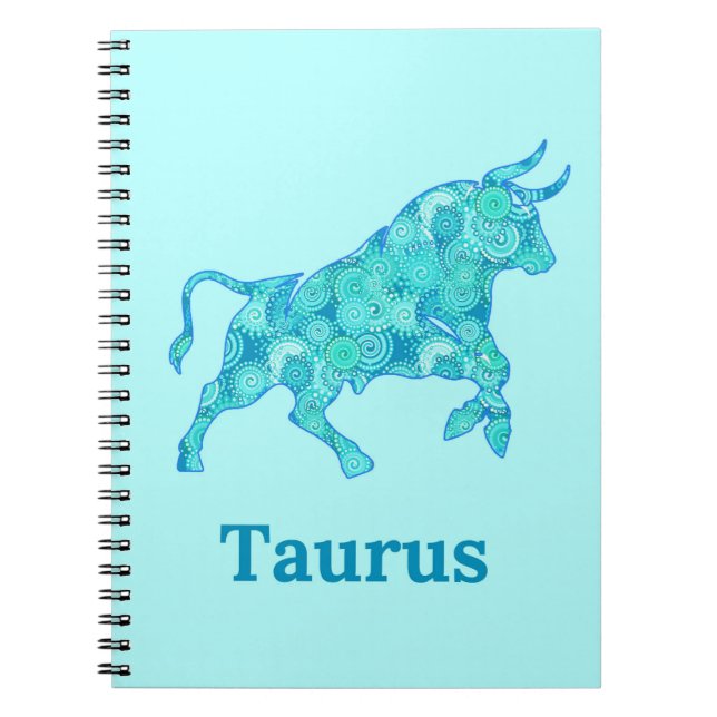 Carnet Signe zodiaque pour Taurus dans les nuances de ble (Devant)