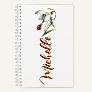 Carnet Signet de lecture personnalisé Fleur et pierre de 