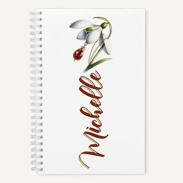 Carnet Signet de lecture personnalisé Fleur et pierre de  (Recto)