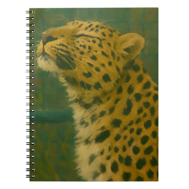 Carnet Silence éclairé - Leopard au repos dans la lumière (Devant)