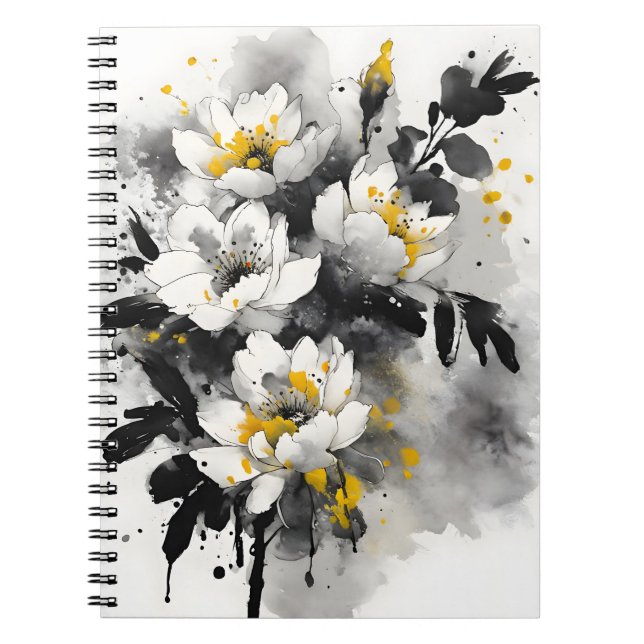Carnet silente tomentosa - Fleurs aquarelles (Devant)