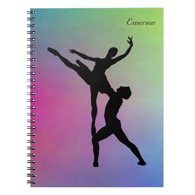 Carnet Silhouette Danse moderne Arc-en-ciel couleur Arriè (Devant)