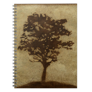 Carnet Silhouette d'arbre sur Arrière - plan de bronze