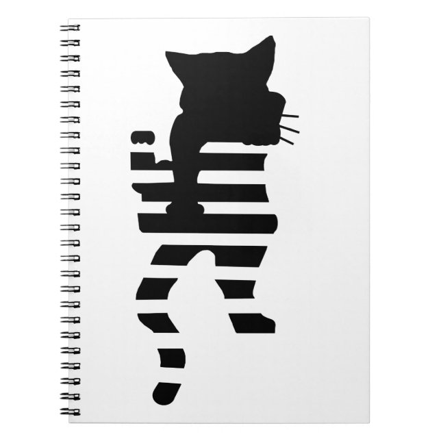 Carnet Silhouette de chat noir (Devant)