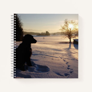 Carnet Silhouette de chien dans le paysage neigeux