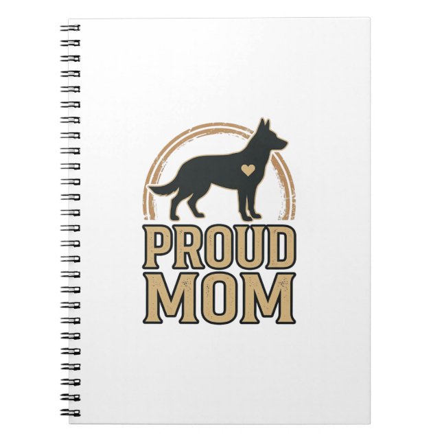 Carnet Silhouette de chien de mère fière Design vectoriel (Devant)