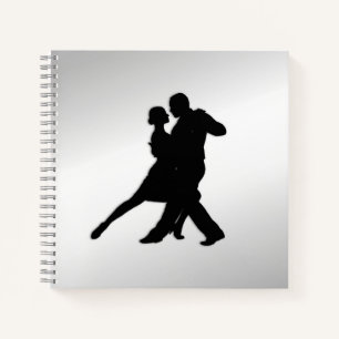 Carnet Silhouette de danseurs de Tango 2 Argent