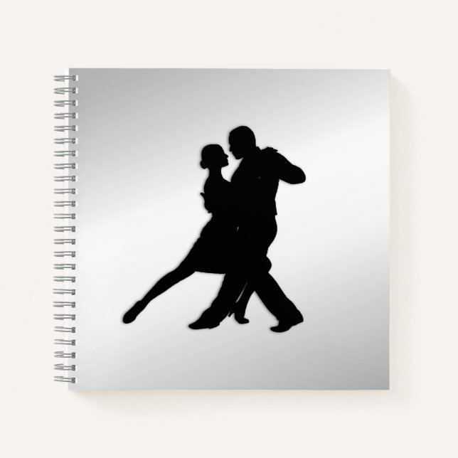 Carnet Silhouette de danseurs de Tango 2 Argent (Devant)