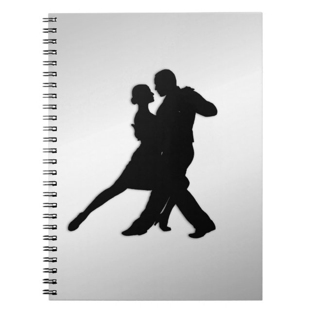 Carnet Silhouette de danseurs de Tango 2 Argent (Devant)