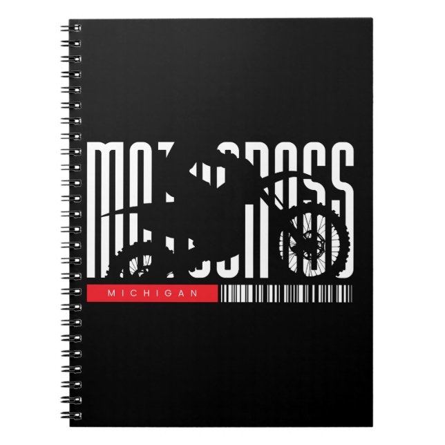 Carnet Silhouette de moto de motocross du Michigan (Devant)